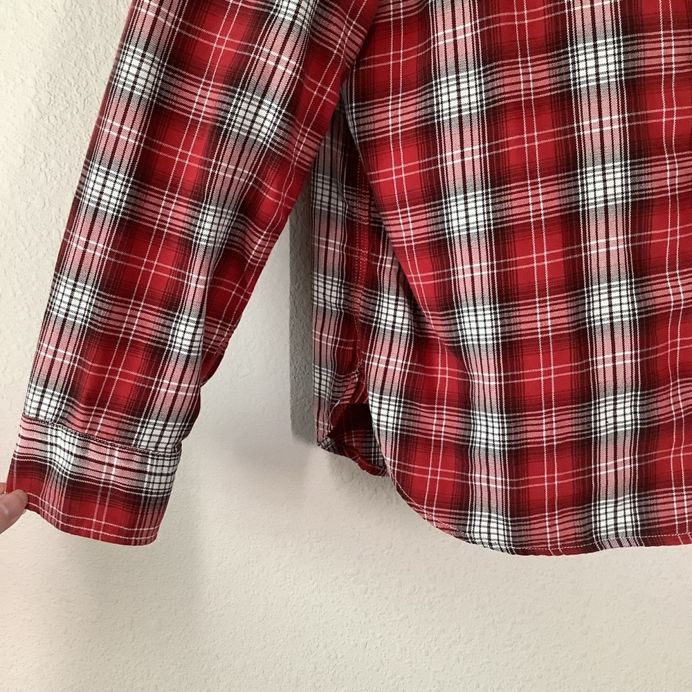 LAUREN RL Cotton Button Up Shirt L Plaid Lightweight Preppy Equestrian Spring - Picture 5 of 12